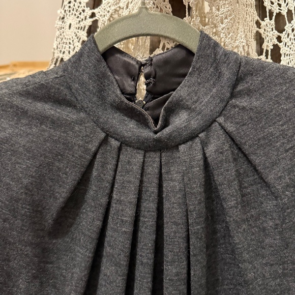 Victor Costa wool dress with fox fur trim - Picture 7 of 10